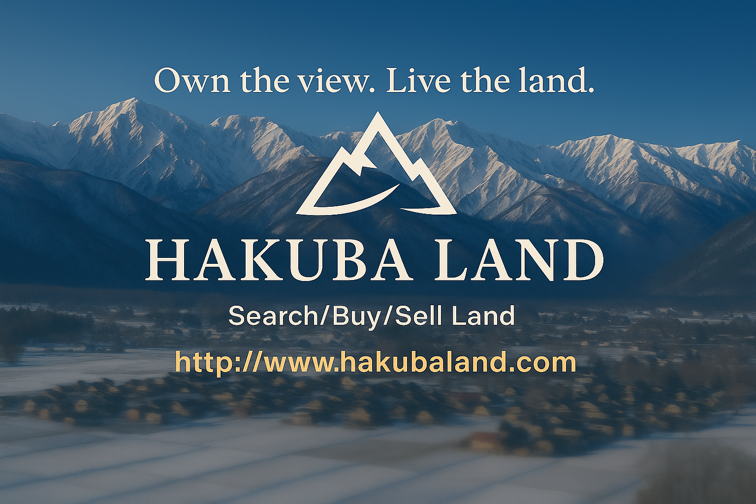 Hakuba Land investment platform top banner – discover the best land for sale in Hakuba, Japan