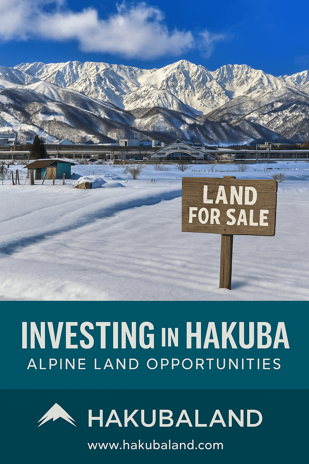 Why Global Investors Are Turning to Hakuba|Inside Japan’s Rising Land Market | Hakuba Land Hakuba land for sale with Alps view and investment sign