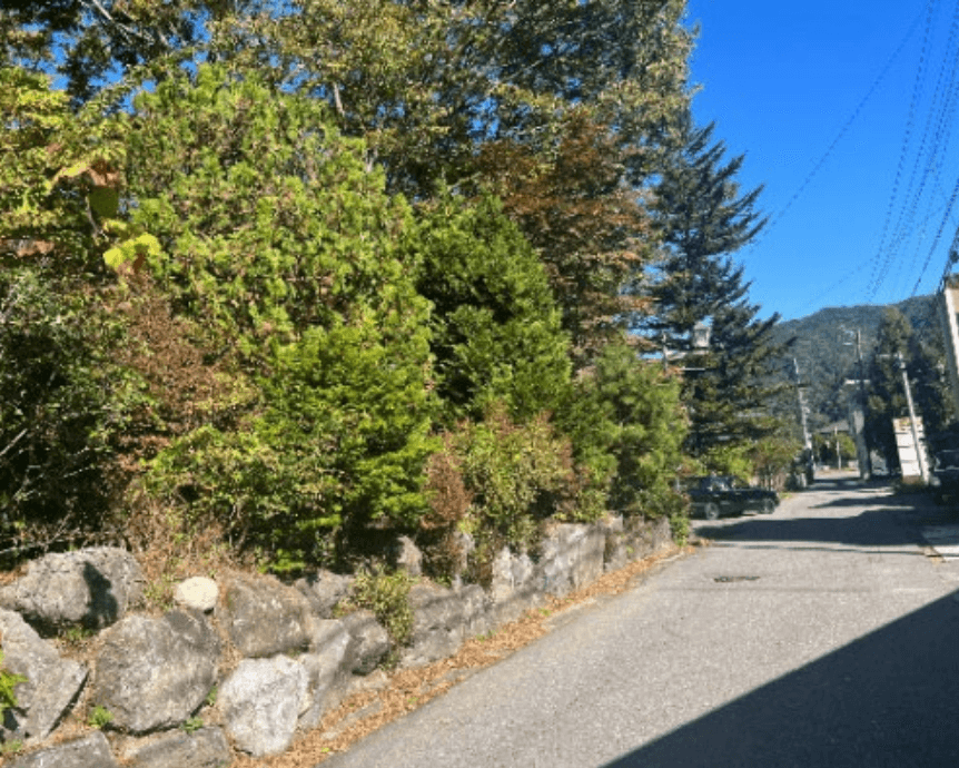 Public road access along southern edge of Hakuba onsen development land